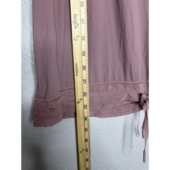 Lululemon Final Count Tee Shirt Quicksand Pink Mesh Stretch Drawstring Size 10 - Picture 4 of 8